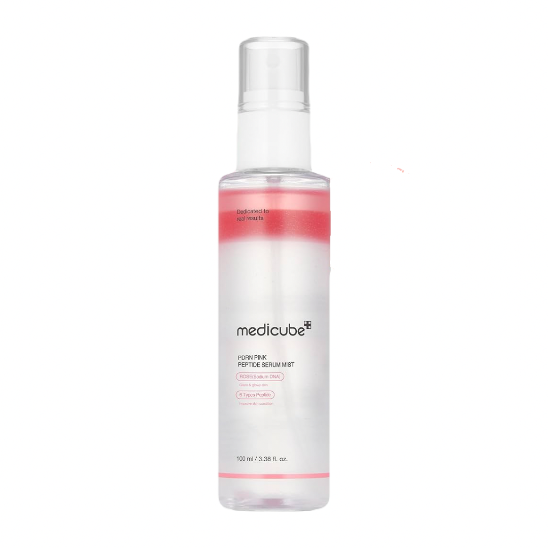 Medicube PDRN Pink Glutathione Serum Mist – двухфазный тонизирующий серум-мист для лица с глутатионом и ПДРН