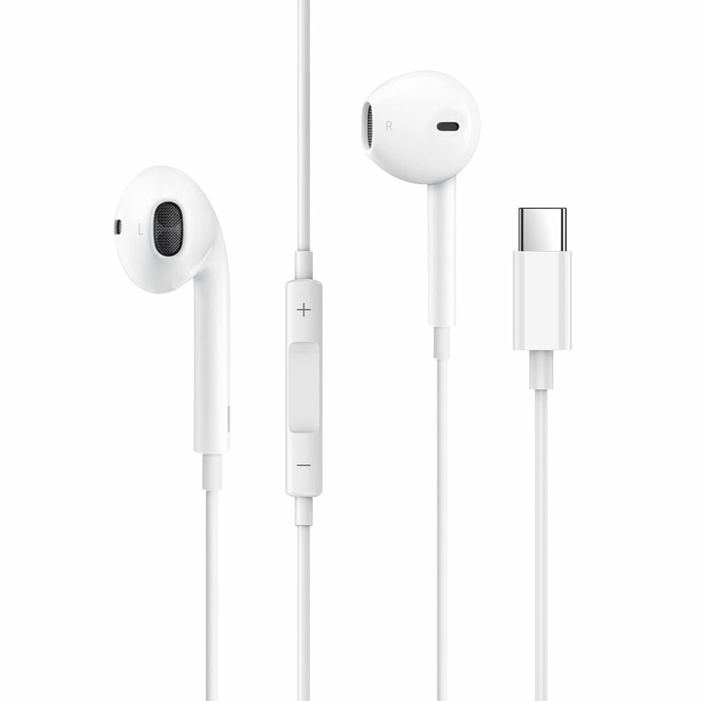 Стереогарнитура проводная Stereo Air Type-C 1.2 метра, белый, Deppa,13,14,0.12,32, внутриканальные,20000,20, повтор последнего номера, Взять/положить трубку, Предыдущий трек