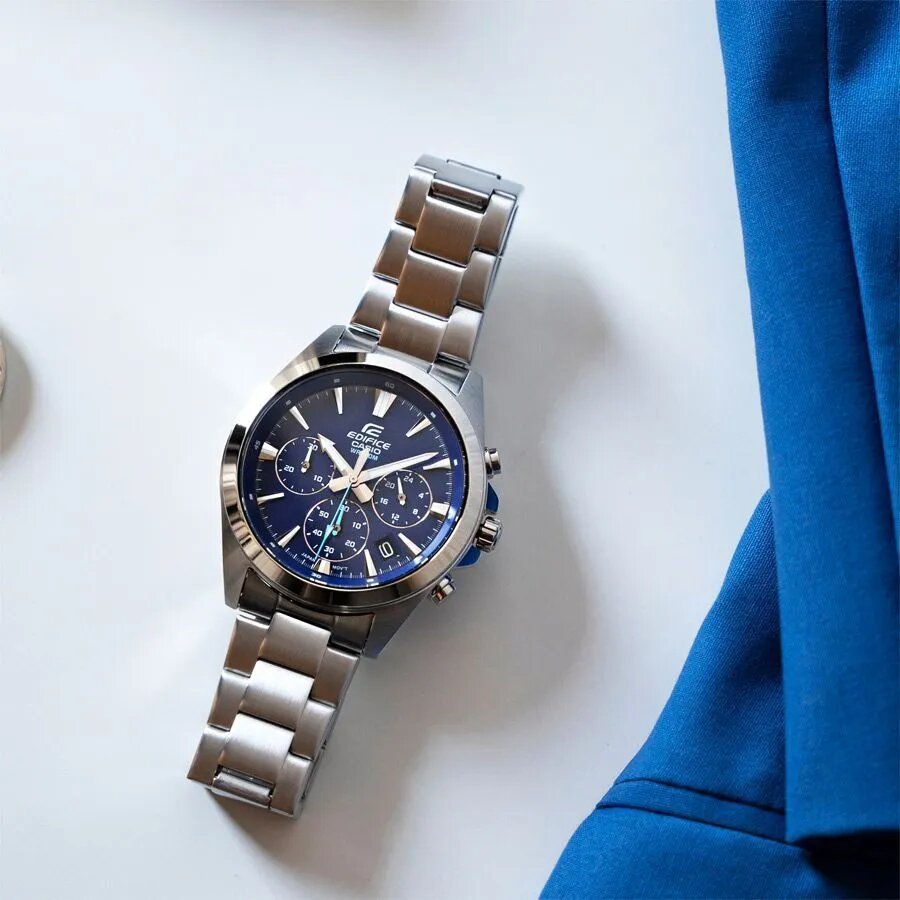 Наручные часы CASIO Edifice, синий/серебристый — фото 1