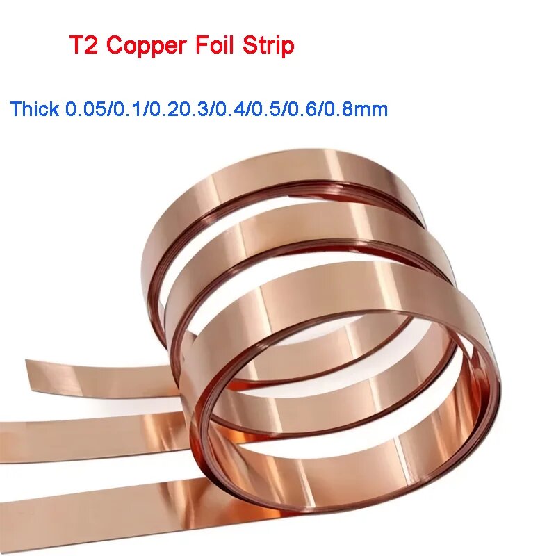 Красный медный лист T2 0.3x10x1000mm