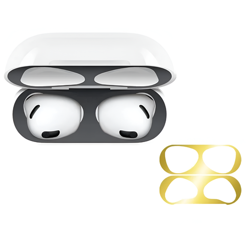 Защитная пленка для AirPods 3 золото / наклейка для кейса Аирподс 3 / защита от пыли
