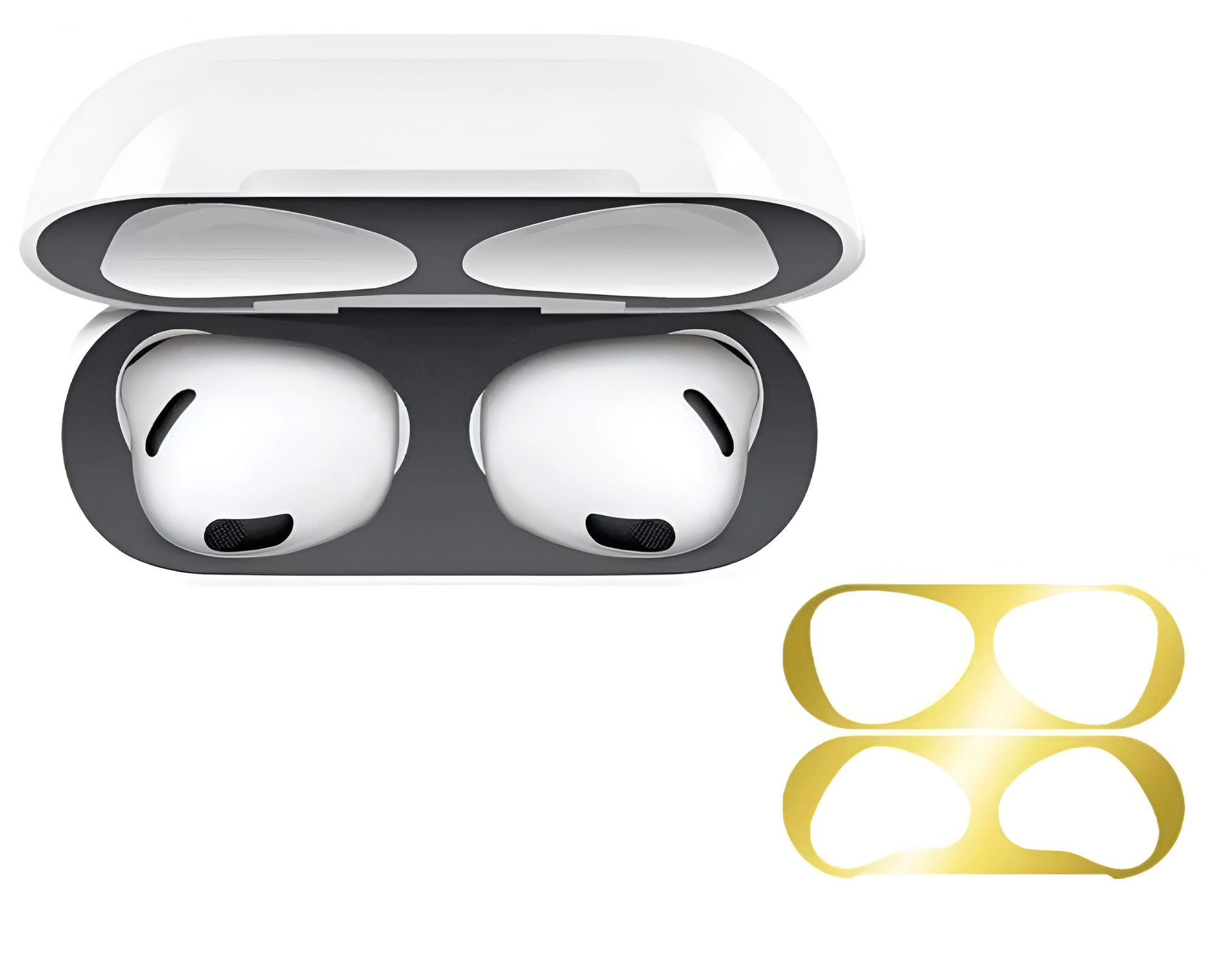 Защитная пленка для AirPods 3 золото / наклейка для кейса Аирподс 3 / защита от пыли