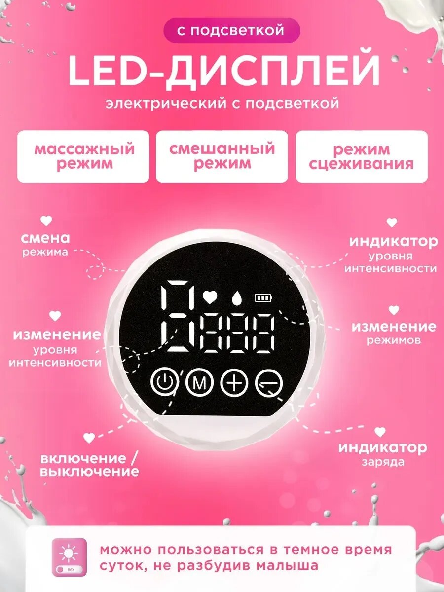 Картинки Электрический молокоотсос беспроводной с бутылочкой 180 мл