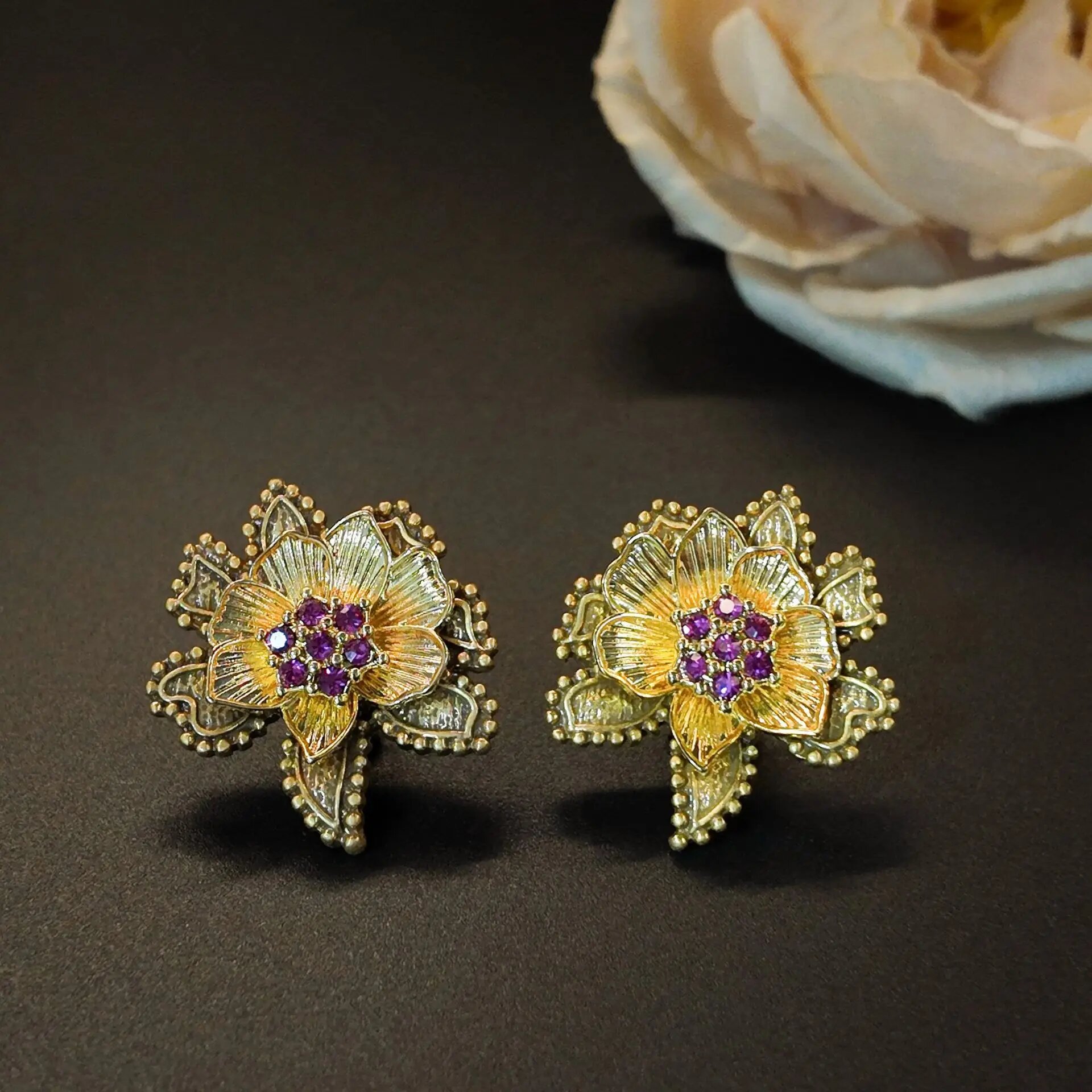 Серьги, gold