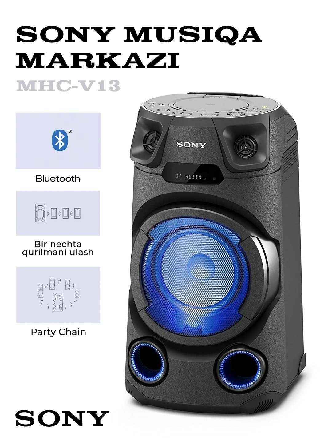 Колонка SONY MHC-V13 - BLUETOOTH® FUNCTION, Функции CD FM USB1