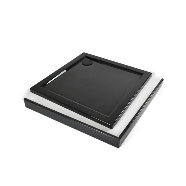 Экран для душевого поддона Metakam Apart Black квадратный 80x80 см