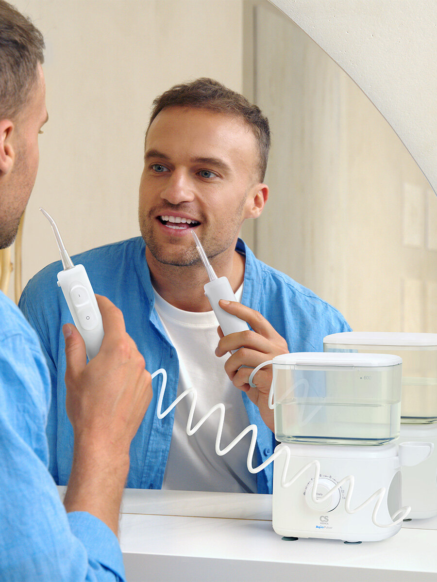 Изображение Ирригатор полости рта CS Medica AquaPulsar CS-7 Dual Floss White (белый)