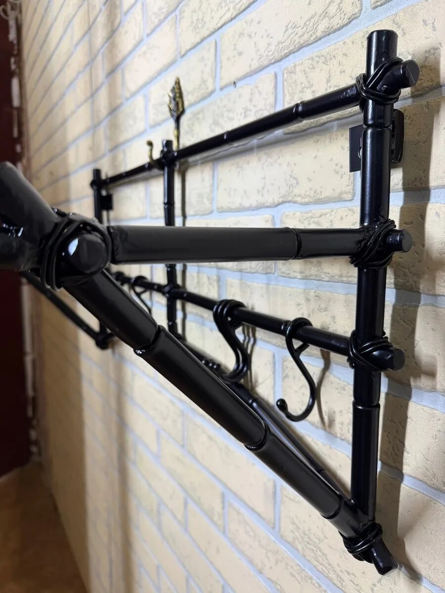 Вешалка настенная, кованая, Студия кованой мебели Нива, цвет черный — фото 1