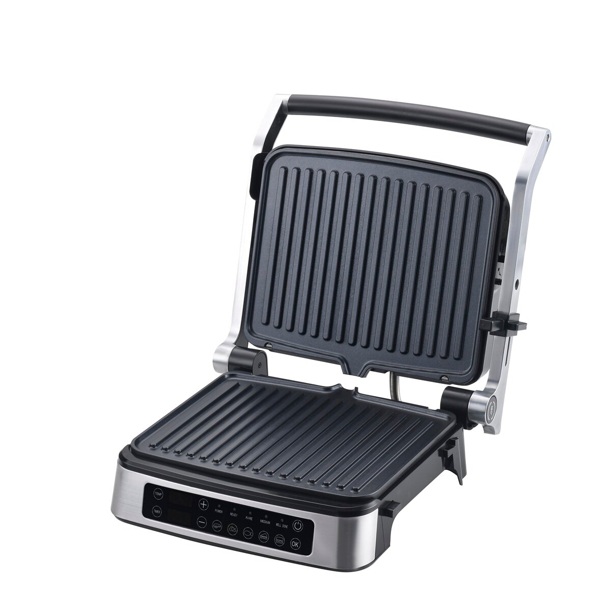 Изображение Гриль электрический KaringBee , со съемными панелями / Электрогриль барбекю, черный металлик