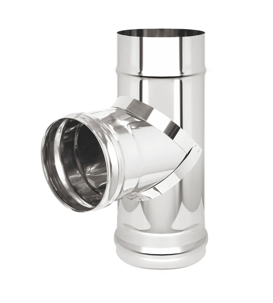 Везувий Тройник 150 мм нерж. (AISI 430/05 мм) угол 90*