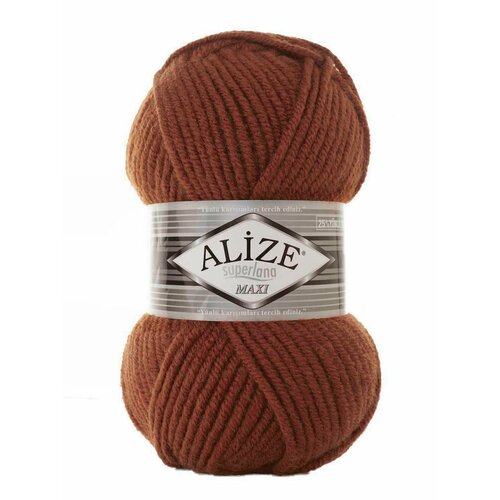 фото Пряжа alize superlana maxi, терракот - 597, 25% шерсть, 75% акрил, 5 мотков, 100 г, 100 м.