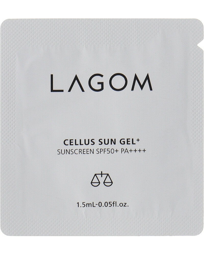 Солнцезащитный Пробник крем-гель для лица Lagom Cellus Sun Gel+ SPF50+ PA++++, 1.5 мл * 4 шт