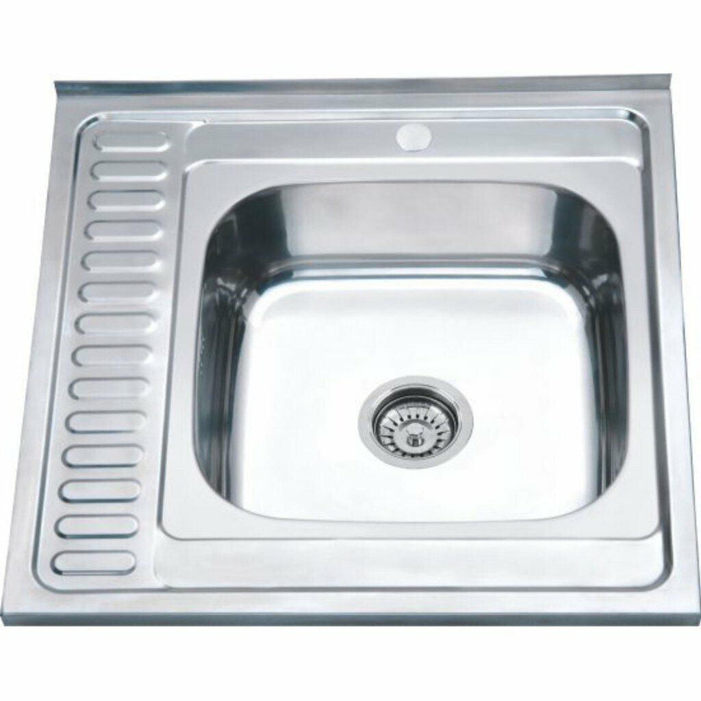 Мойка кух накл РМС нерж 60*60см 06мм прав +сифон MG6-6060R