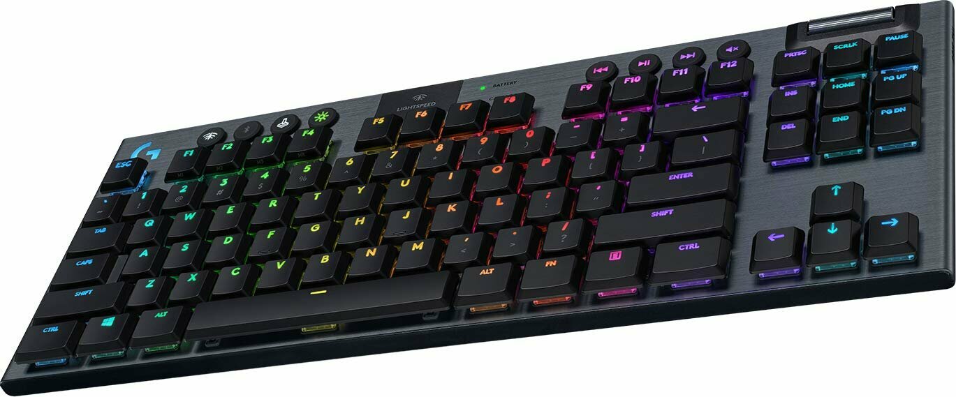 Клавиатура Logitech G915, беспроводная, игровая, 2,4 ГГц/BT, Black, TKL, Low-Profile — фото 1