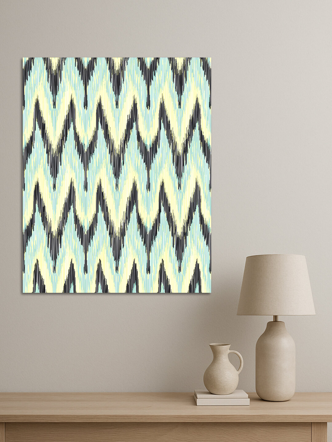 Картина интерьерная на стену ARTERY "Бирюзовые волны узора", печать на холсте, постер на подрамнике, 40х50 см — фото 1