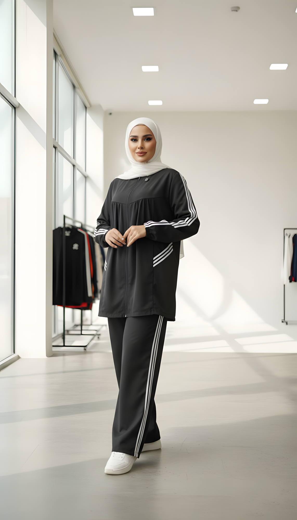 Костюм спортивный adidas, размер 50, black/white