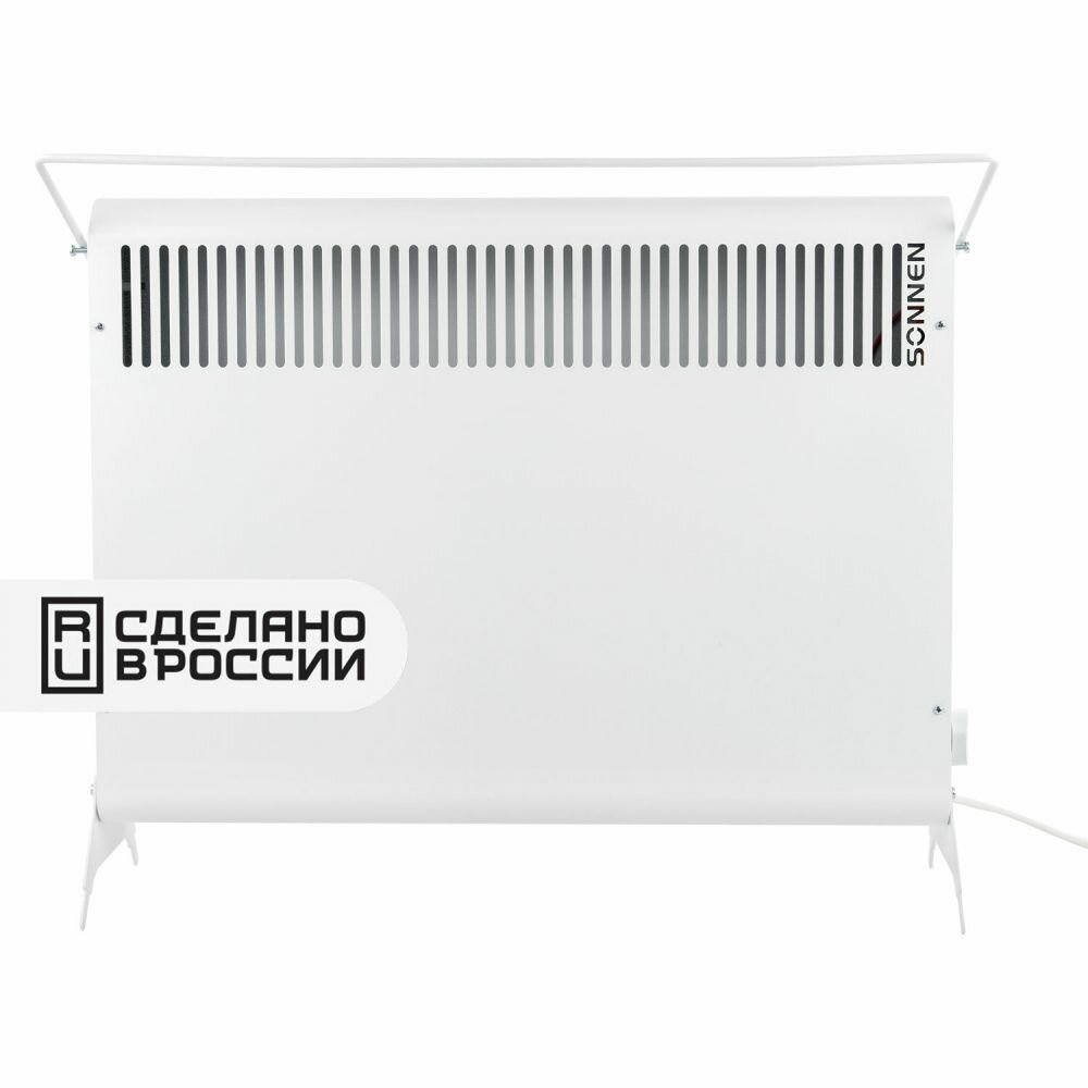 Обогреватель-конвектор SONNEN MINI-1500.2 1500 Вт вешалка Х-образный нагревательный элемент белый сделано в России 457631