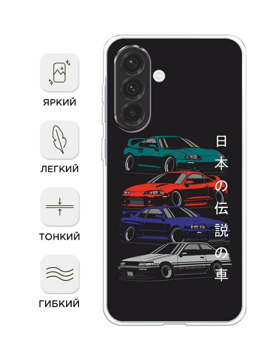 Чехол на Samsung Galaxy A36 5G / Самсунг A36 5G с принтом "JDM Legend cars" — фото 1