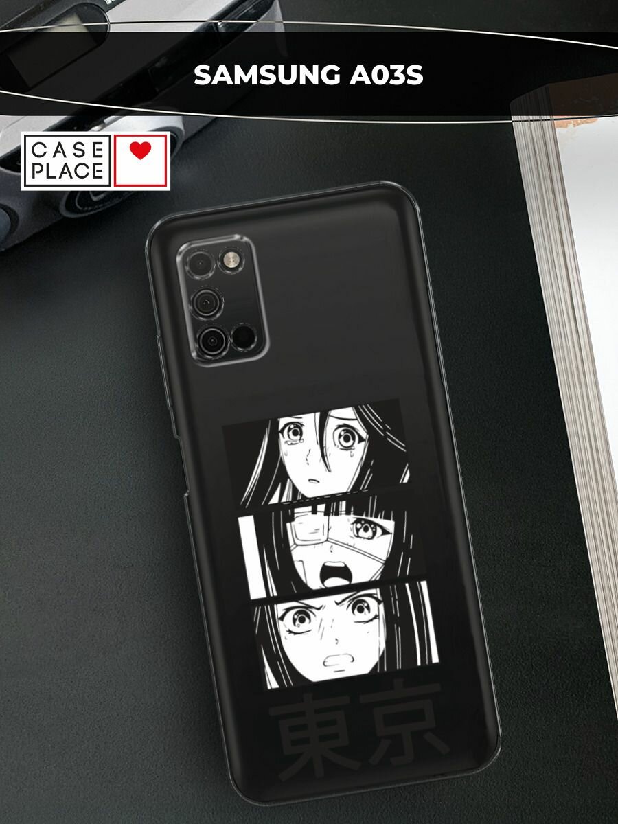 Чехол на Samsung Galaxy A03S / Самсунг Галакси A03S с принтом "Tokyo girls", прозрачный