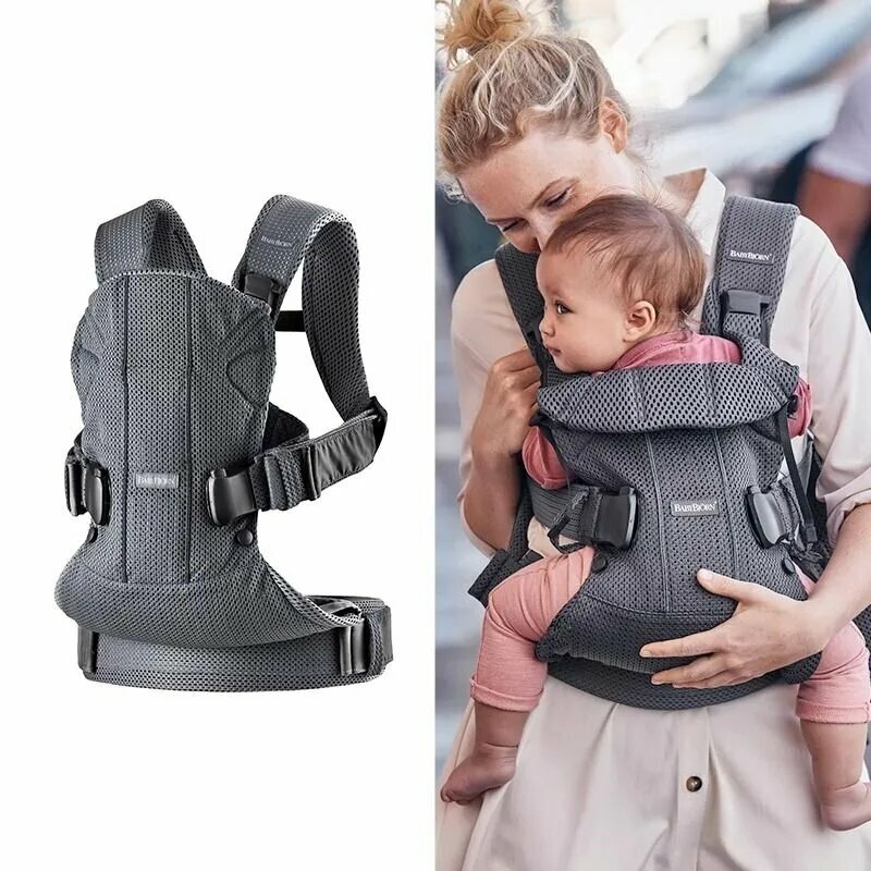 Слинг-эргорюкзак BabyBjorn One Air 3D Mesh для переноски ребенка с рождения и до 3 лет, 4 положения, светло-серый