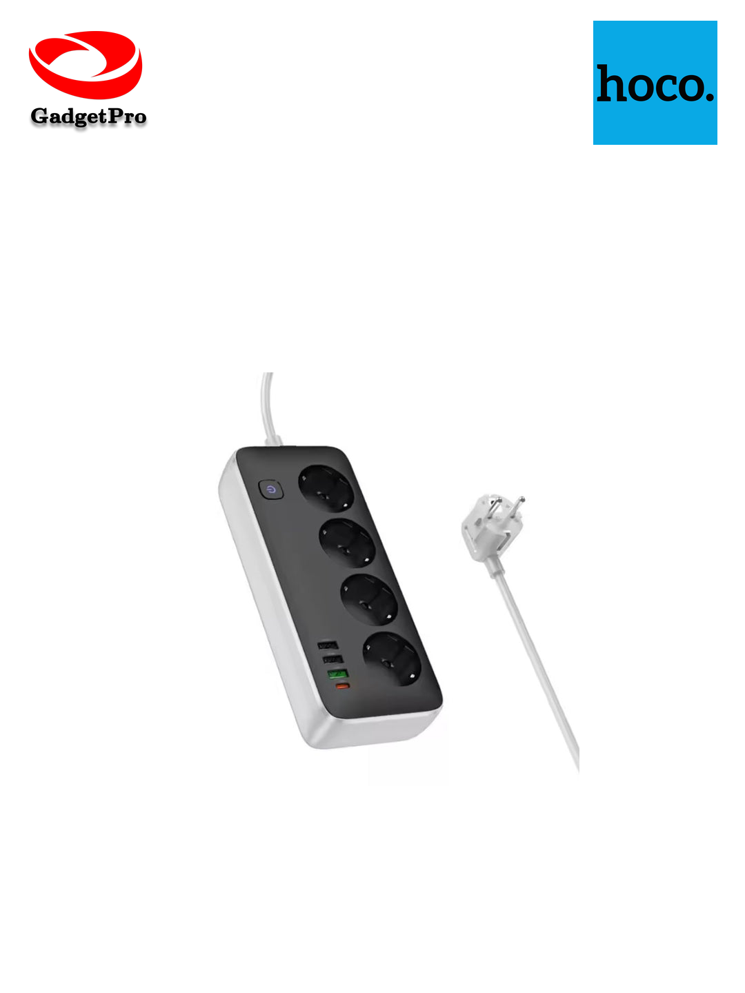 Сетевой фильтр-удлинитель hoco. AC27 Safe Socket: 2500W, USB 30W, защита, новый.