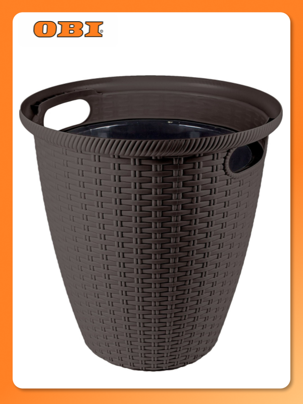 Кашпо InGreen Rattan  полипропилен  напольное  для дома и улицы  объем 20 литров