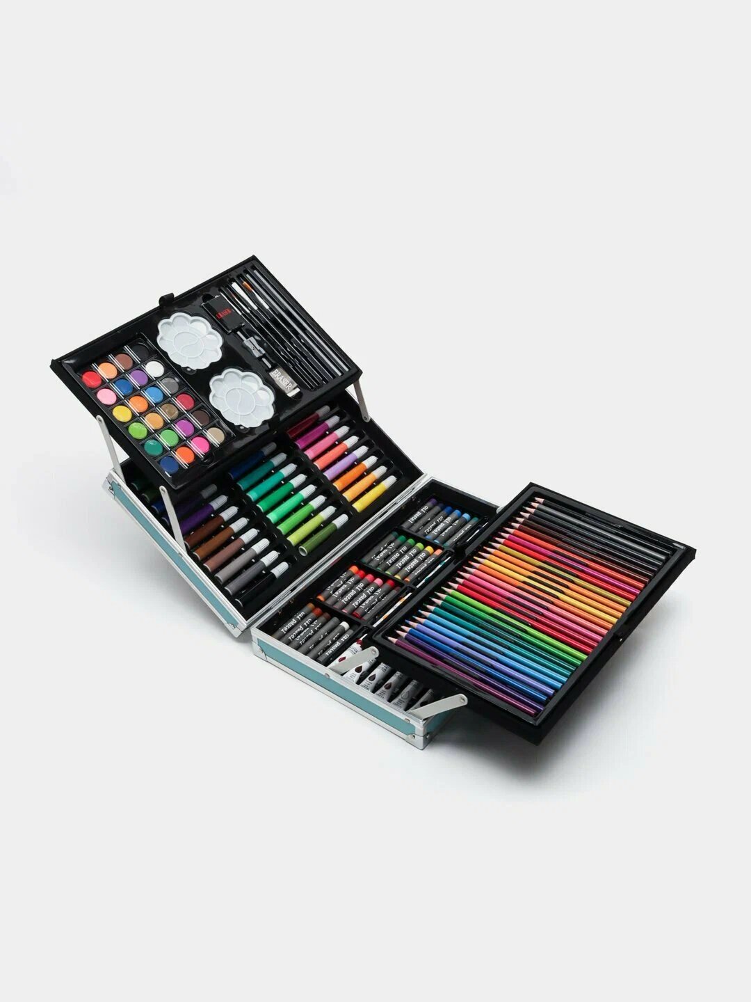 Набор для рисования и творчества в чемодане, маркеры, карандаши, фломастеры, 145 шт