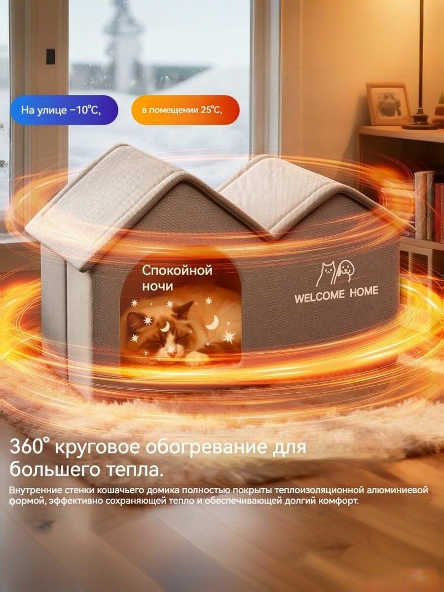 Будка для кошек уличная утепленная зимняя, конура для кошек уличная