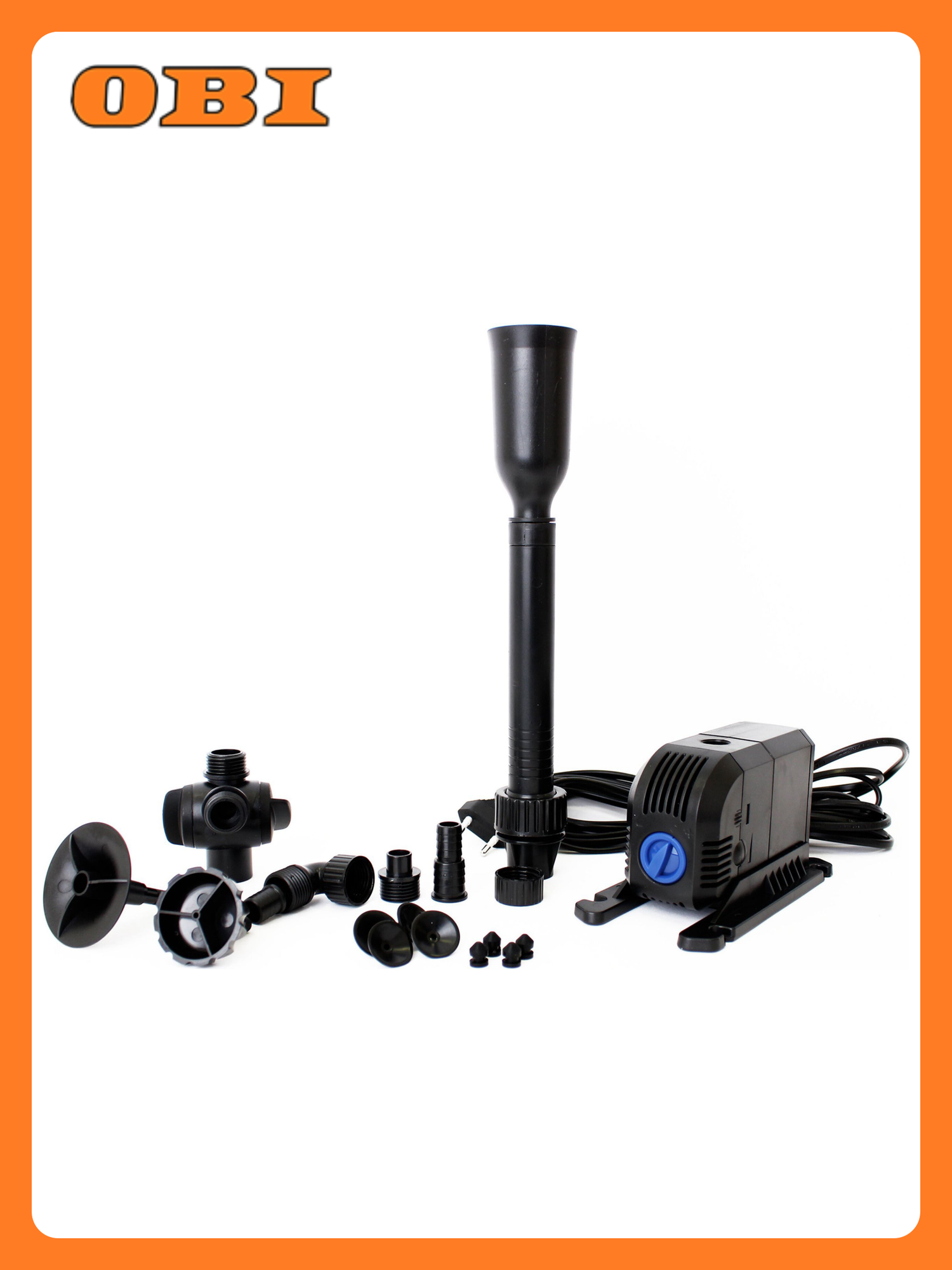 Насос фонтанный ECOTEC в комплекте с насадками 20 Вт 900 л/ч Hmax 15 м