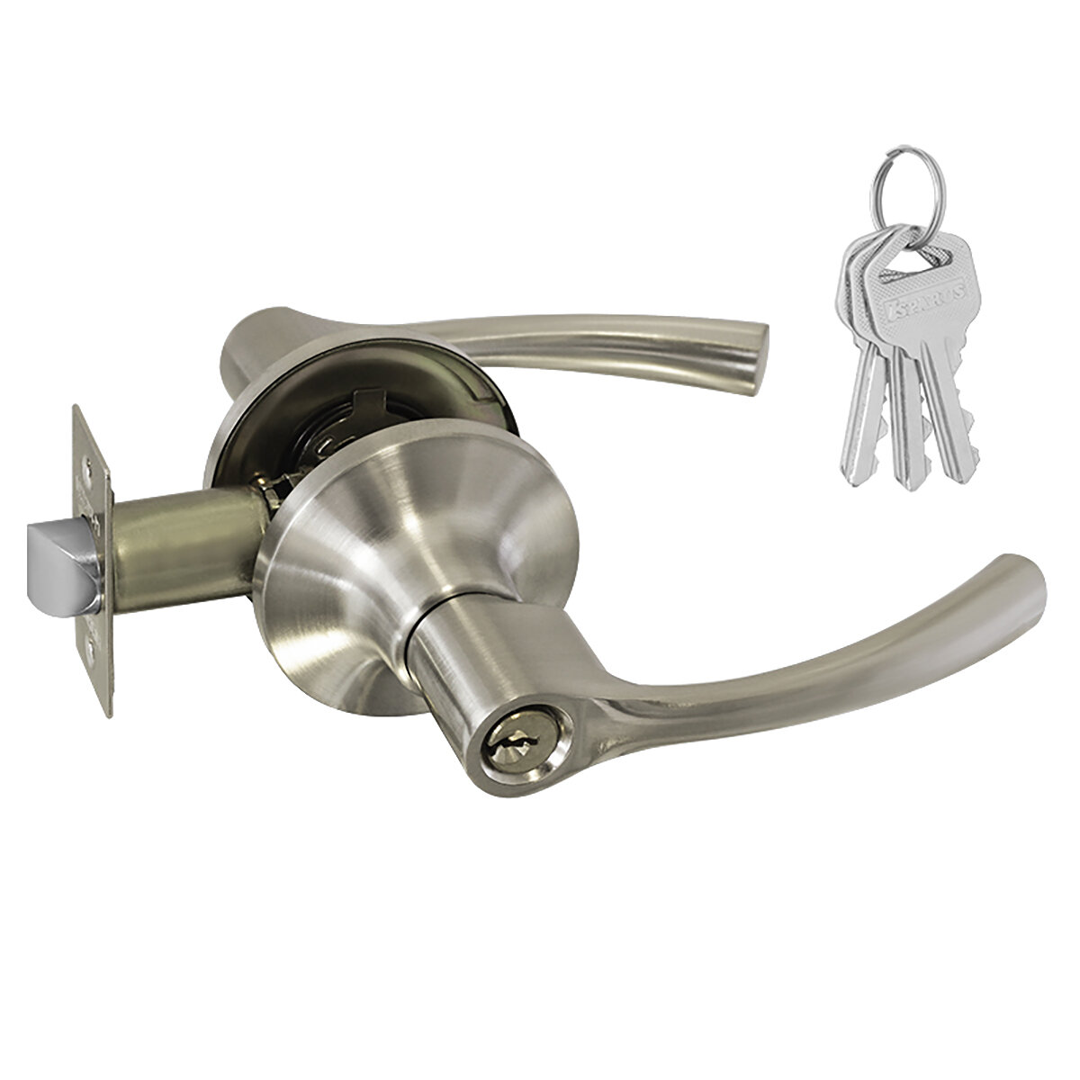 Ручка-защелка Нора-М Isparus ТТ1-01 ключ/фиксатор матовый никель