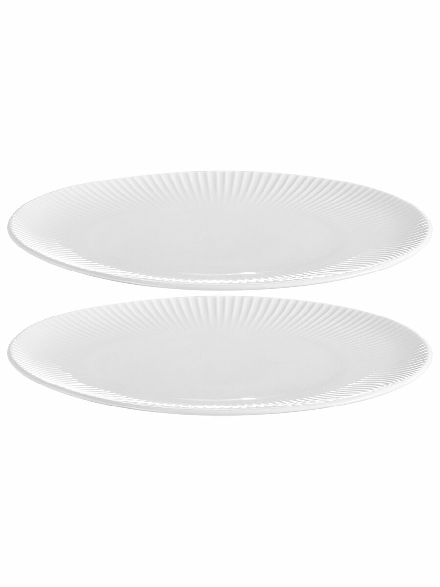 Набор 2 тарелок 20,5х20,5х2 см Elan Gallery Соната, фарфор. Белый — фото 1