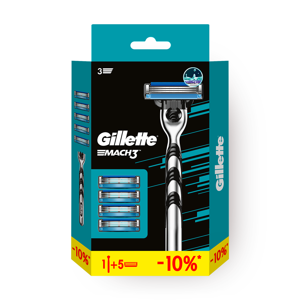 Бритва Gillette MACH3, многоразовая, 3 лезвия, плавающая головка