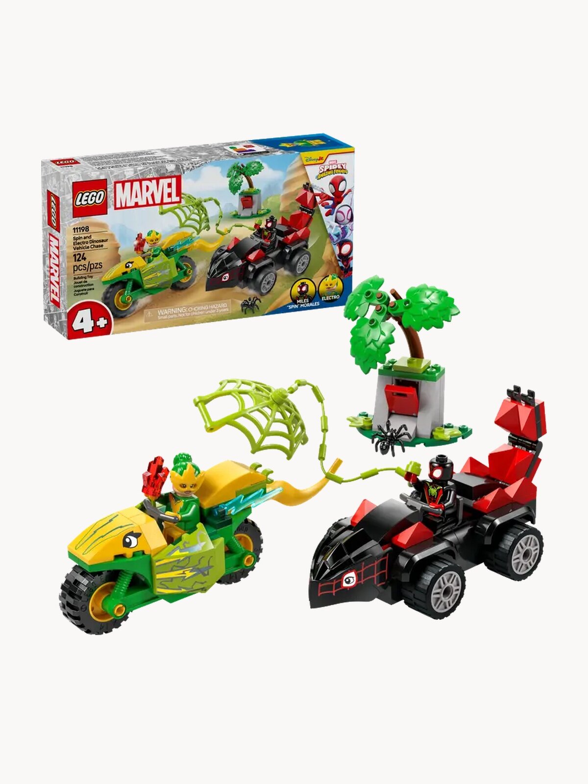 Конструктор LEGO Marvel 11198 Дино-гонщики Спин и Электро, 124 дет.