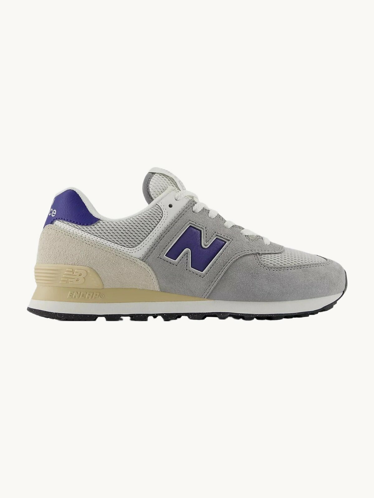 Кроссовки New Balance 574, размер 8,5 US, серый/бежевый/темно-синий