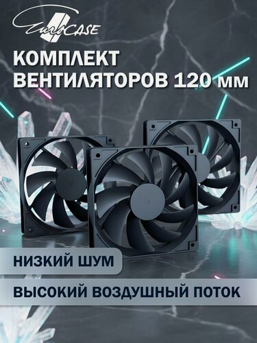 Изображение товара Вентилятор для корпуса Eurocase EU-FN120WL001 BL Black,120 black fan 4pin PMW female and male connector with brown box