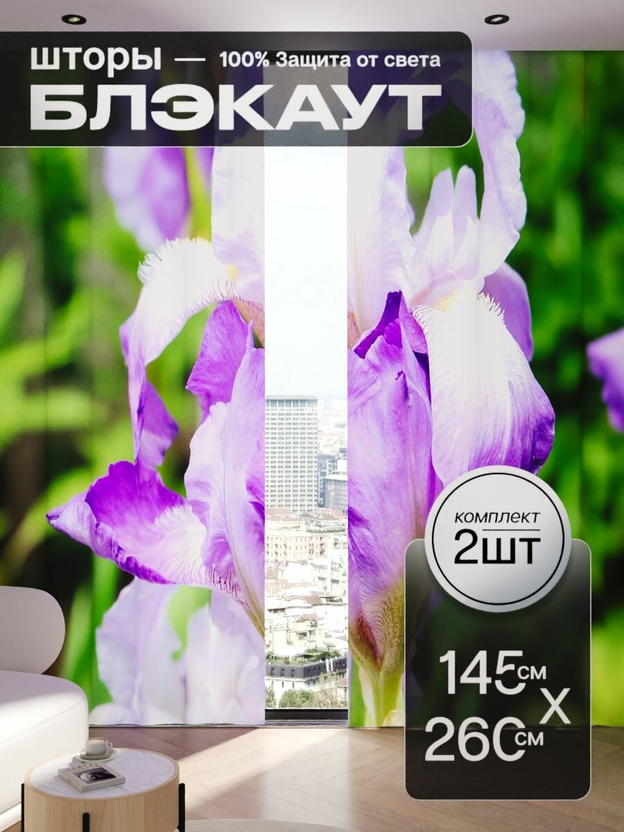 Шторы блэкаут 145x260 см 2 шт на окна плотные комплект