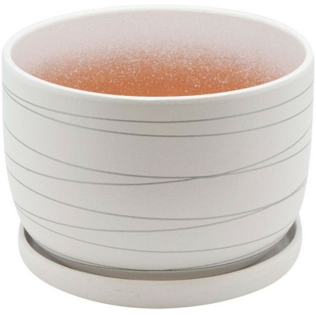 Горшок керамический с подставкой Engard 2 43 л белый 19х19х13 см  BH 04 6 