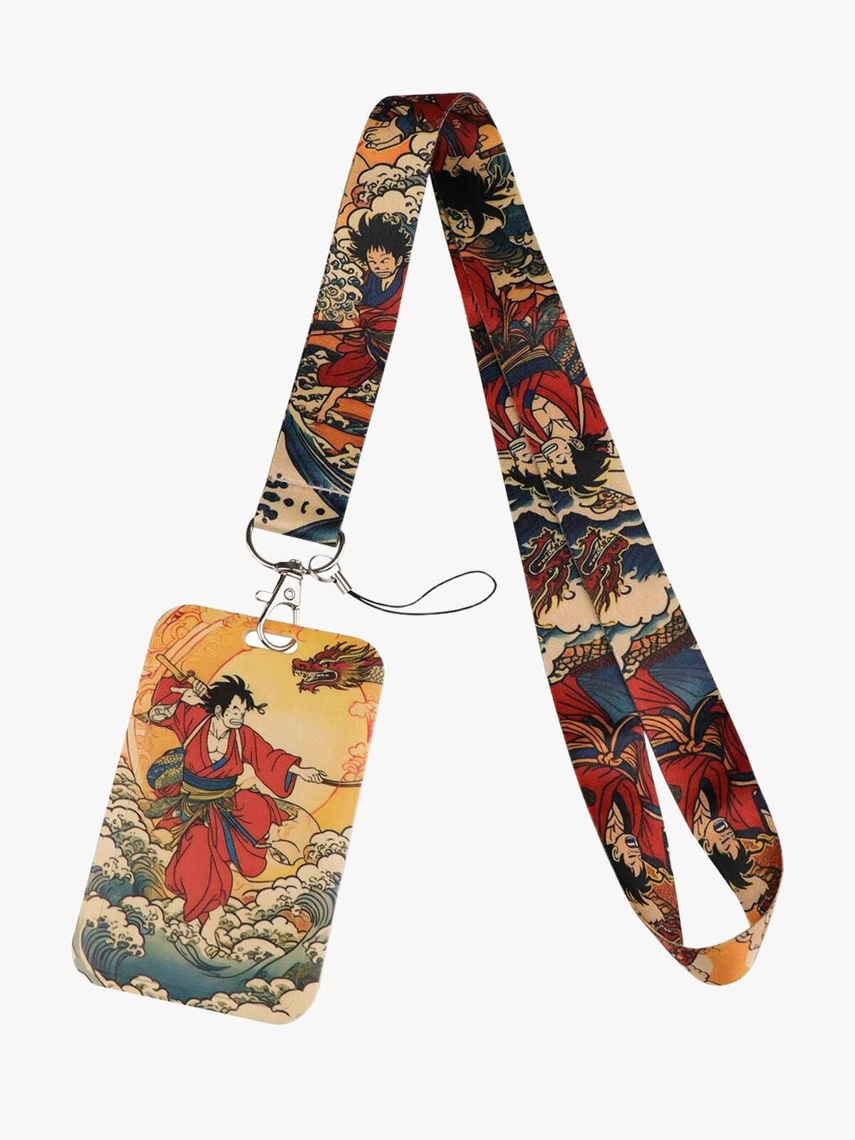 Держатель для карт с волнами из японского аниме, крутой шейный ремешок для ключей, ID-карт, 4