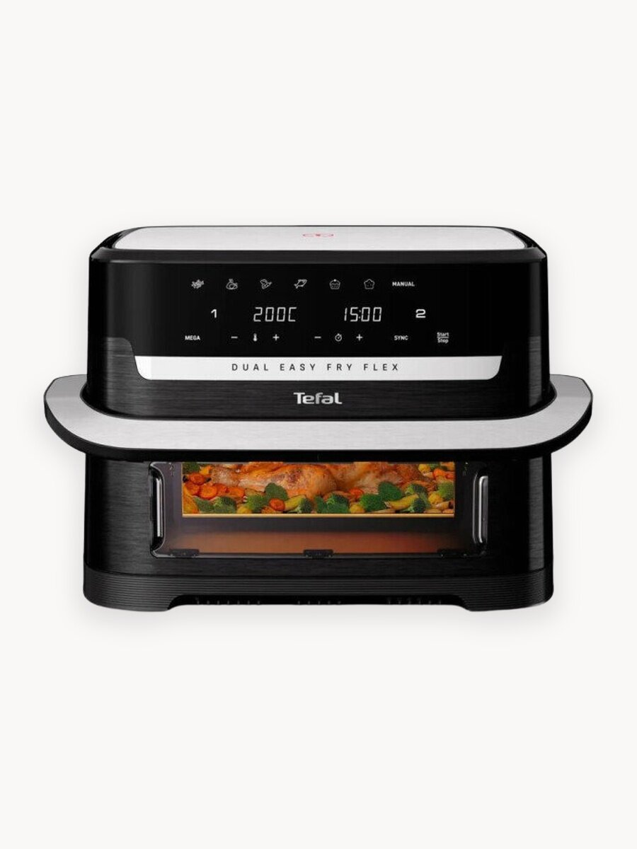 Аэрогриль Tefal Dual Easy Fry Flex EY9228E0, 2700 Вт, 7 режимов