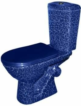 Унитаз-компакт Rosa Комфорт синий кракелюр
