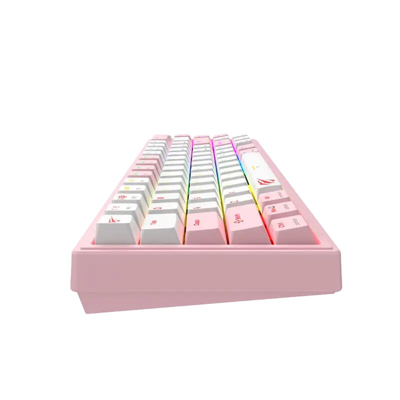 Игровая клавиатура Havit KB874L, RGB, Red Switch, проводная, с подсветкой, розовая/белая — фото 1