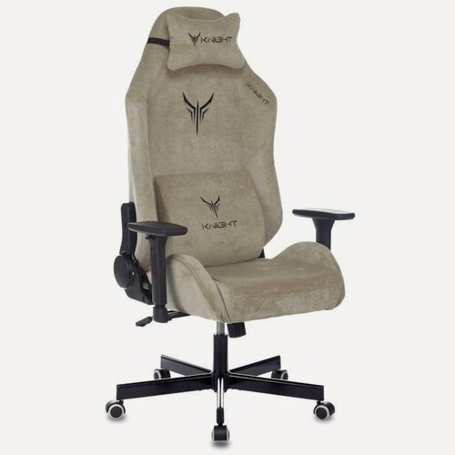 Изображение товара Кресло игровое Knight N1 Fabric бежевый Light-21, с подголов. крестовина металл