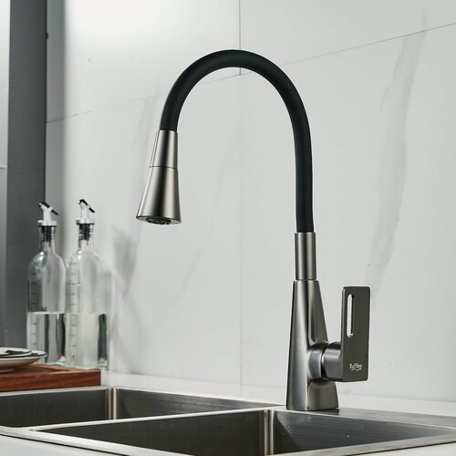 Изображение товара Смеситель Raffine F313T-3, для кухни, нержавеющая сталь, гибкий излив