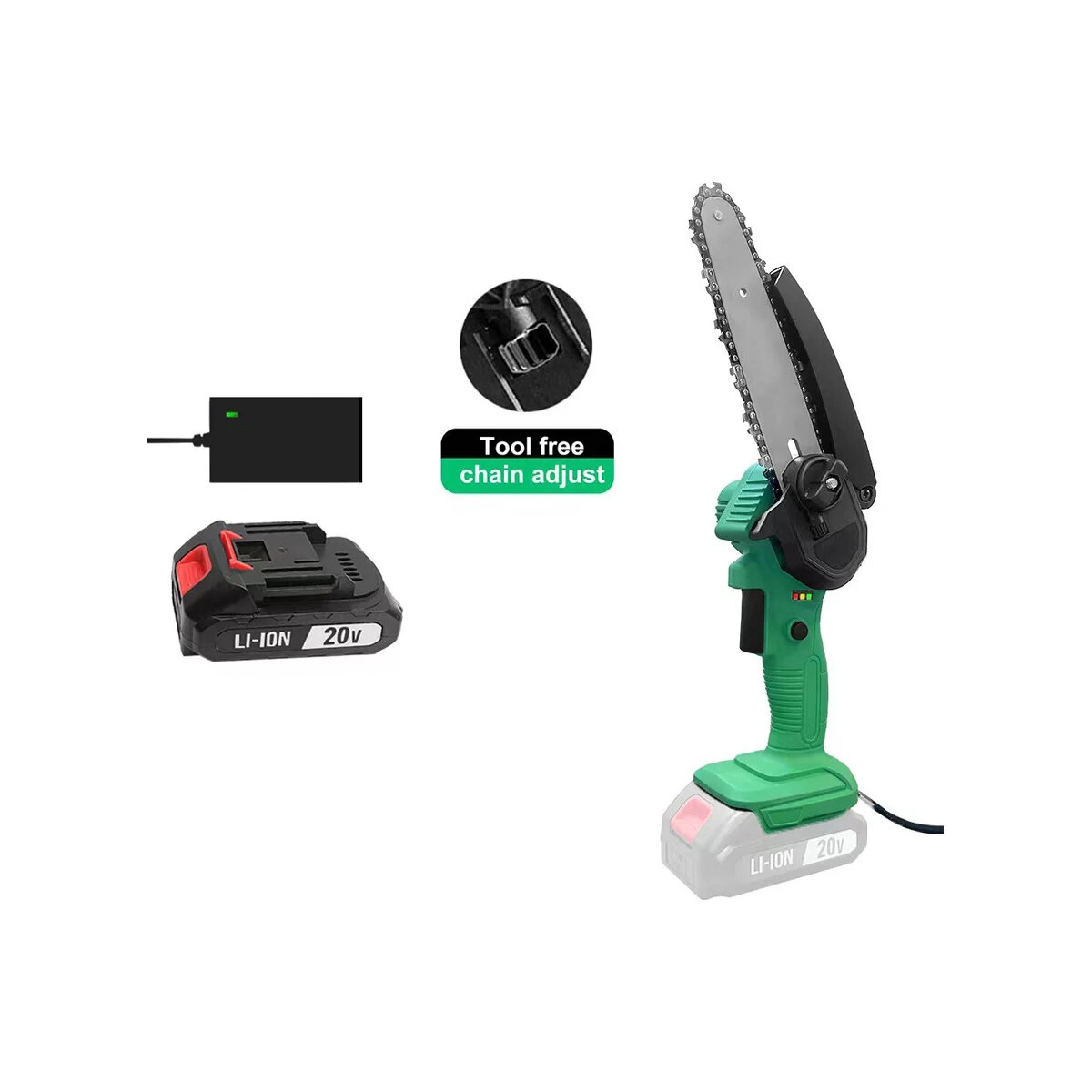 Обзор: Пила цепная аккумуляторная Zitrek GreenSaw 20 Extra power (20В, 2,0Ач Li-ion аккум. 1шт, ЗУ) 082-1851-1