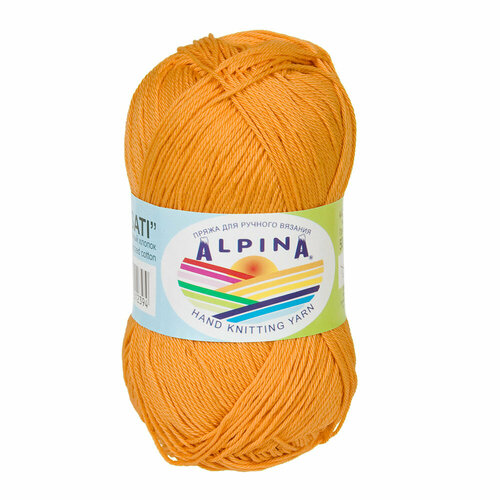 Пряжа ALPINA "SATI" 100% мерсеризованный хлопок 10 шт.х50г 170м №338 желто-оранжевый
