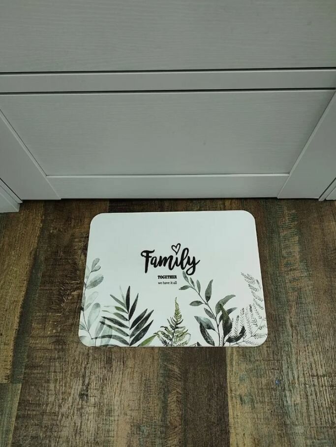 Диатомитовый каменный коврик для ванной и кухни 45х35 см. Коврик для сушки посуды — фото 1