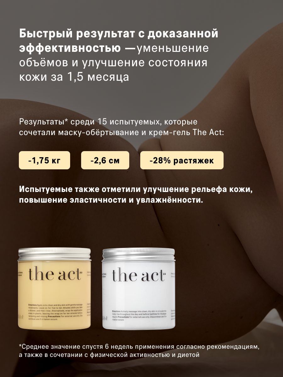 Маска-обертывание The Act, для тела, антицеллюлитная, тонизирующая, 300 мл — фото 1