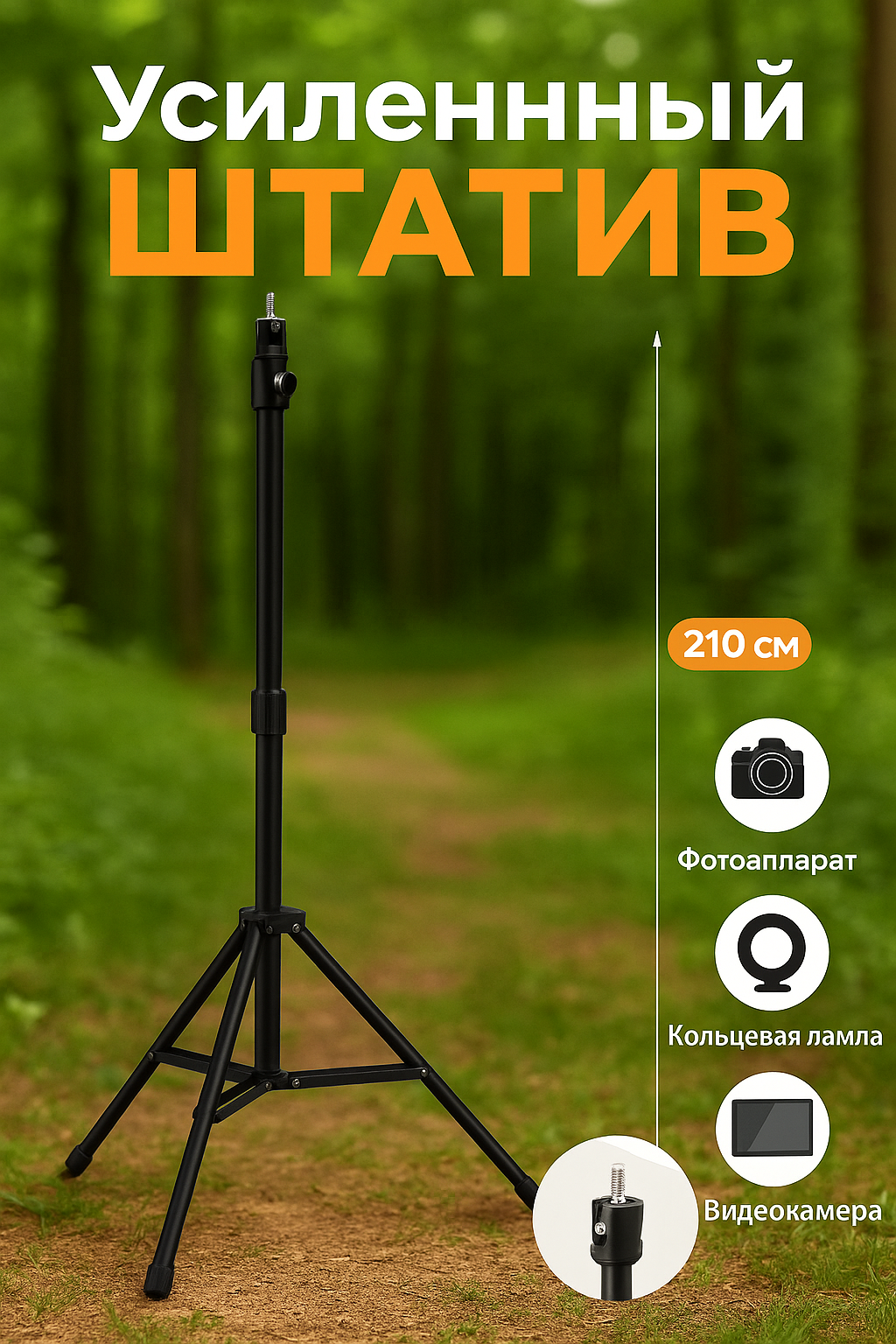 Штатив Трипод Держатель Jmary MT 75 для мобилографии, видеографии, блог и стрима универсал