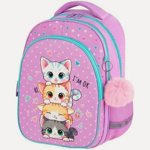 Изображение товара Рюкзак Brauberg 273156 OPTIMA с брелком Funny kittens 36х27х18 см
