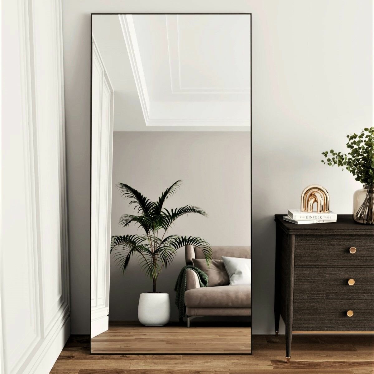 Зеркало настенное в полный рост интерьерное в прихожую или спальню в раме во весь рост  180 71 см  TODA ALMA